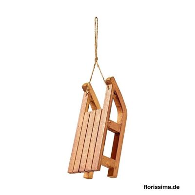 Set mit 2 dekorativen Holzschlitten – 14 x 6 cm – Montagedekoration, Skiurlaub, Berghütte