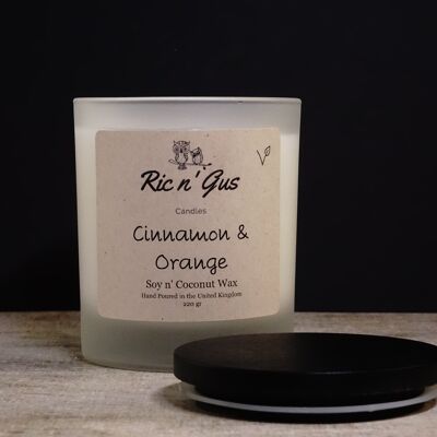 Cinnamon & Orange Scented Candle - Soy & Coconut Wax