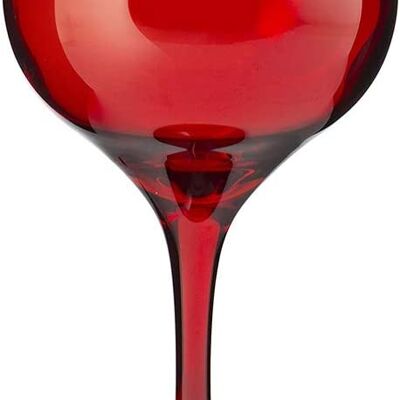 Set of 6 Flute Goblets, Glass, Pasabahce Red 30 cl
