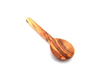 Mini cuillère 8 cm manche rond fait main en bois d'olivier 2