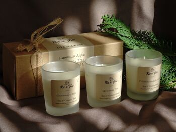 Coffret de Noël Tri Candles - Nuit étoilée/Sapin/Casse-Noisette - Bougies Votives 9cl - Bougies parfumées à la cire naturelle de soja et de noix de coco 2