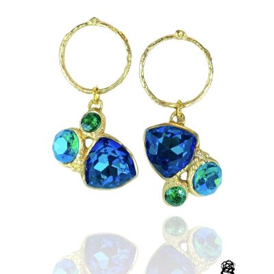 Pendientes colgantes LUMINA con tres cristales