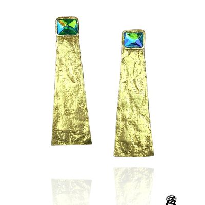 Pendientes contemporáneos HUELLA Texturizados con cristal