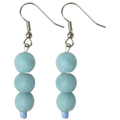 Pendientes de perlas, azul claro