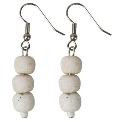 Pearls earrings, white