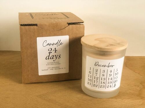 24 days countdown to christmas scented candle | Glass jar | Fir tree & Cinnamon