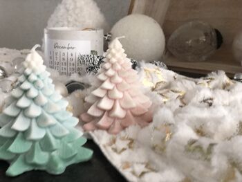 Bougie d’arbre de Noël | vert ou rose et blanc | Parfumé ou non | Sapin & cannelle 3