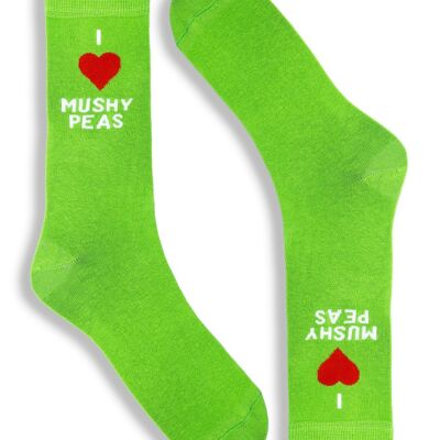 Unisex novelty socks for men and women I love mushy peas socks