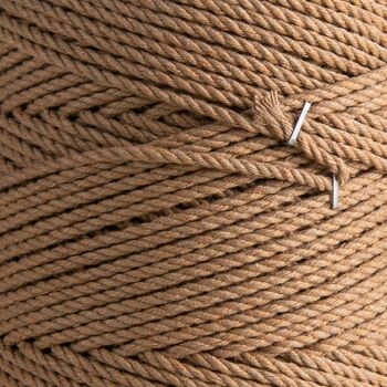Macrame Cord Rope Twine 3 ply Twist 3mm x 200m 3 strands cotton cord string  CAMEL