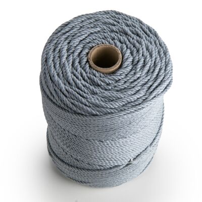 Cordón de macramé Cuerda Cuerda 3 capas Giro 3 mm x 200 m 3 hilos cordón de algodón PLATA