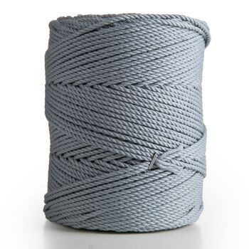 Cordon macramé Corde 3 brins Twist 3mm x 200m Cordon coton 3 brins ARGENT 3