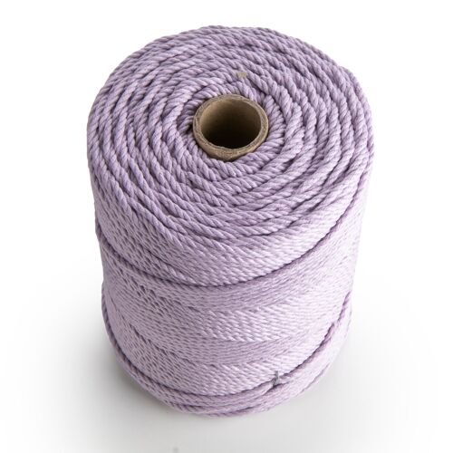 Macrame Cord Rope Twine 3 ply Twist 3mm x 200m 3 strands cotton cord string LILAC