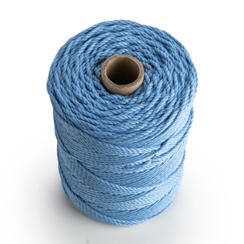 Buy wholesale Macrame Cord Rope Twine 3 ply Twist 3mm x 200m 3 strands  cotton cord string LIGHT BLUE