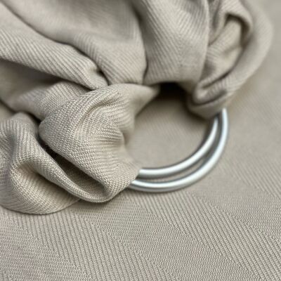 Bolso bandolera con anilla, algodón orgánico, gris claro