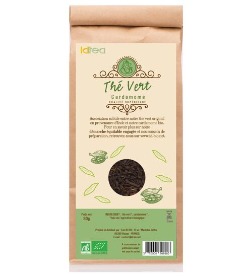 Thé vert cardamome bio - 80g