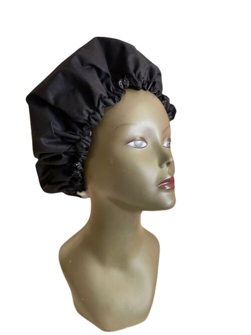 Bonnet de soin réglable double de satin