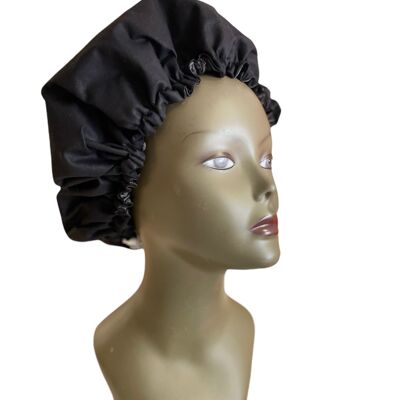 Bonnet de soin réglable double de satin