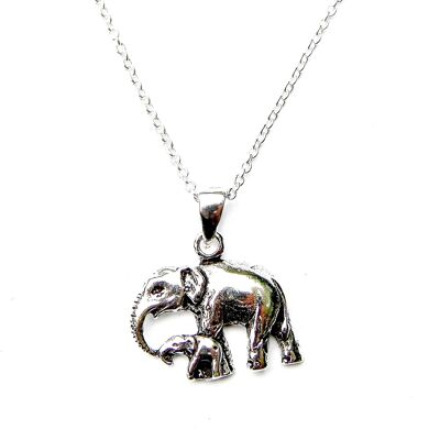 Beautiful Elephant and Calf Necklace