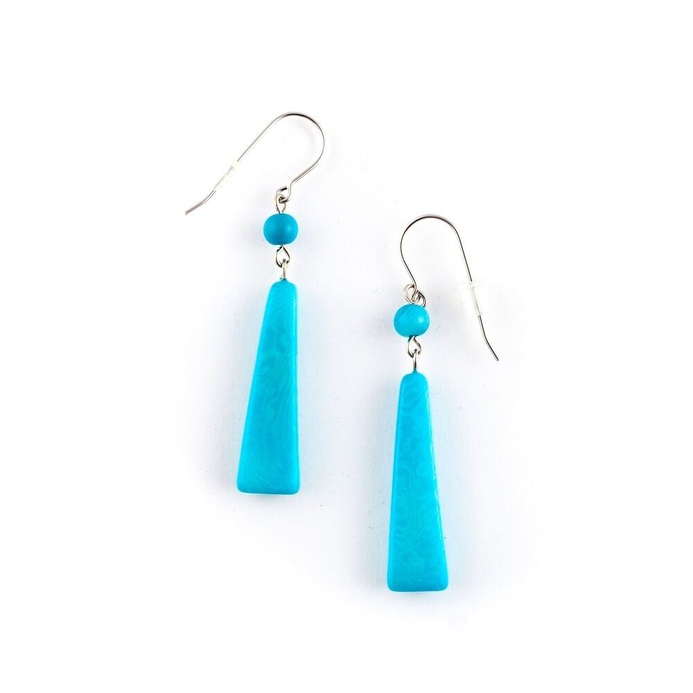 Tagua Ohrring, Cuadribola, Türkis