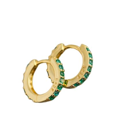 Nestor earrings - Gold plated - Green