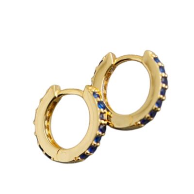 Nestor Earrings - Gold Plated - Navy Blue
