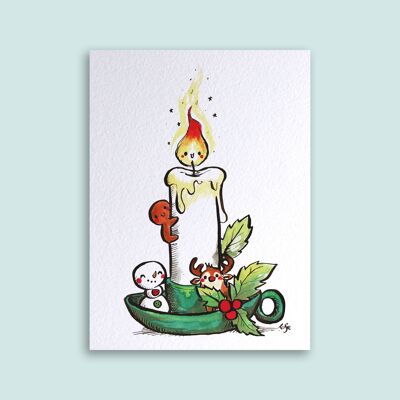 Card Christmas Candle