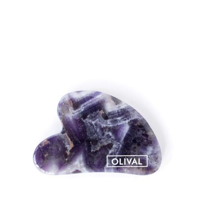 Piedra de masaje facial de amatista púrpura Gua Sha
