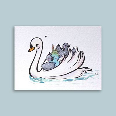 Carte Fée et Cygne