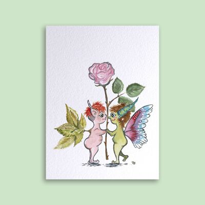 Card Flower Of Love Faeries