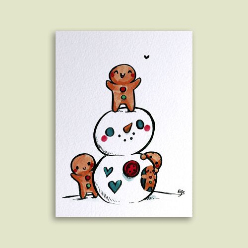 Card Christmas Gingerbread Friend