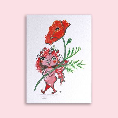 Card Poppy Faerie