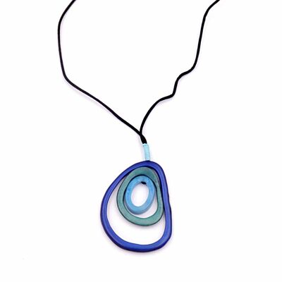 Tagua necklace, Saturn, turquoise