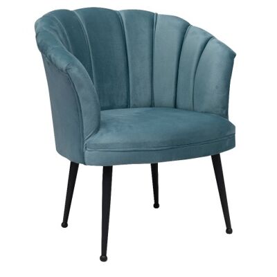 Luxury Velvet Shell Armchair Mila | Baby blue | Black Legs