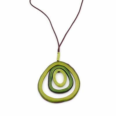Tagua necklace, Saturn, green