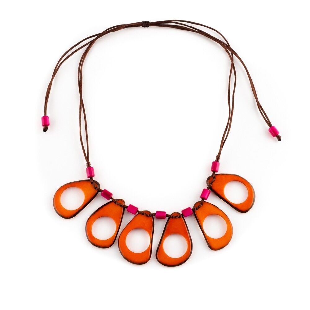 Tagua Kette, Seda, Orange