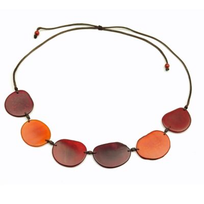 Tagua necklace, Terra Corto, red