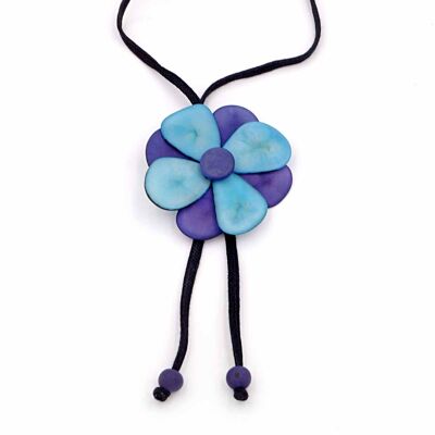 Tagua necklace, Florosa Mate, turquoise