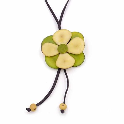 Tagua necklace, Florosa Mate, green