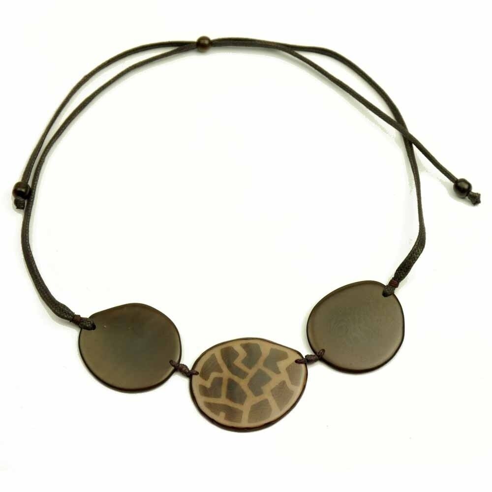 Tagua Kette, Hostami Batik, Braun