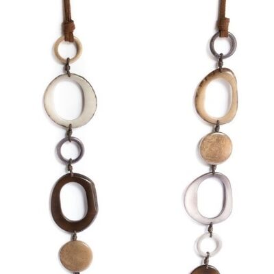 Tagua necklace, Kayuna, brown