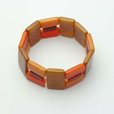 Tagua bracelet, link, orange