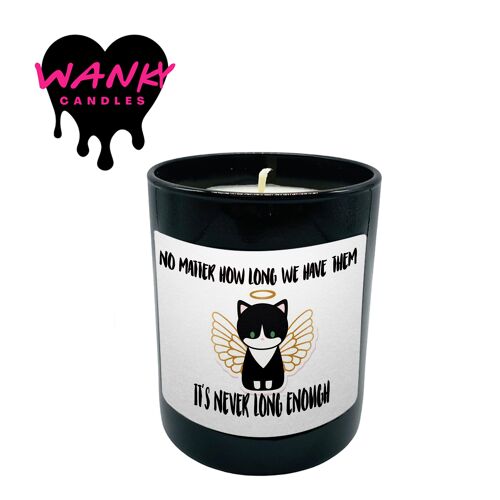 3 x Wanky Candle Black Jar Scented Candles - It's never long enough (Cat) - WCBJ40