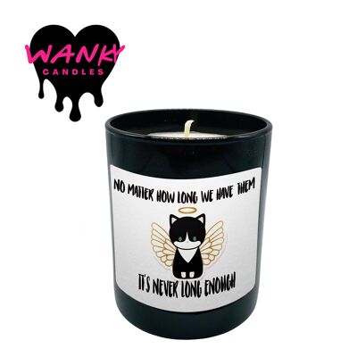 3 candele profumate Wanky Candle Black Jar - Non è mai abbastanza lungo (Gatto) - WCBJ40