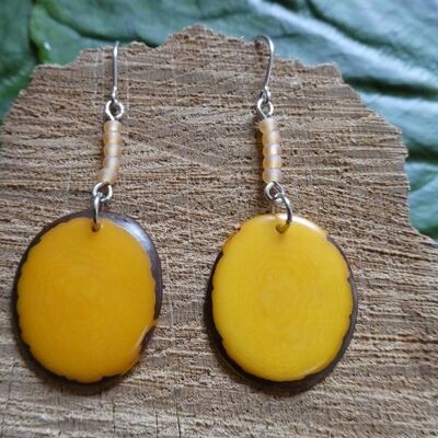 Tagua earrings Lea, yellow