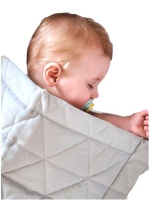 Double-sided quilt Triangles Light Grey 100 x 70 cm