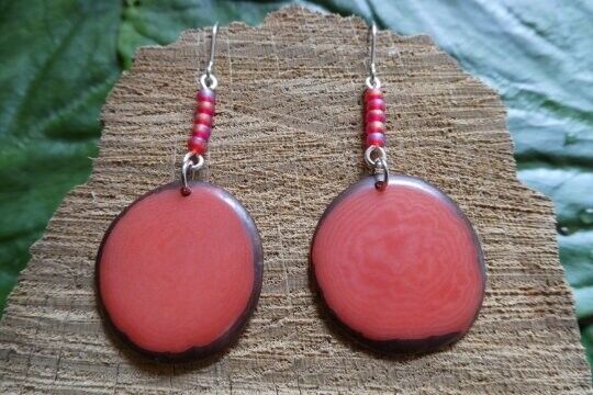 Tagua Ohrringe Lea, Mandarine