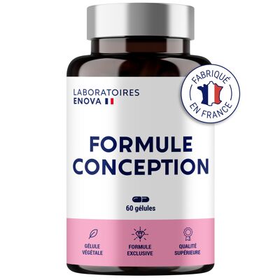 FORMULE CONCEPTION | 60 Jours | Acide Folique, Myo-Inositol, Vit grp B,Vit C, Vit E, Oligoélements, Sélénium, Iode | 1 gélule/jour | SOPK | Fabriqué en France