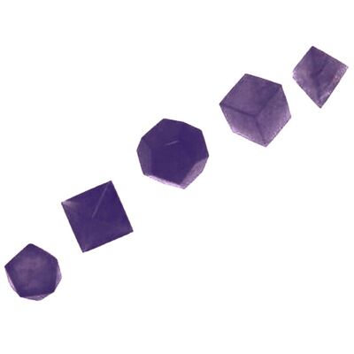 5 Platonic Solids in Amethyst