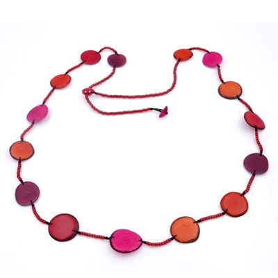 Tagua necklace Leilani, red