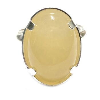 Bague Argent & Calcite Jaune